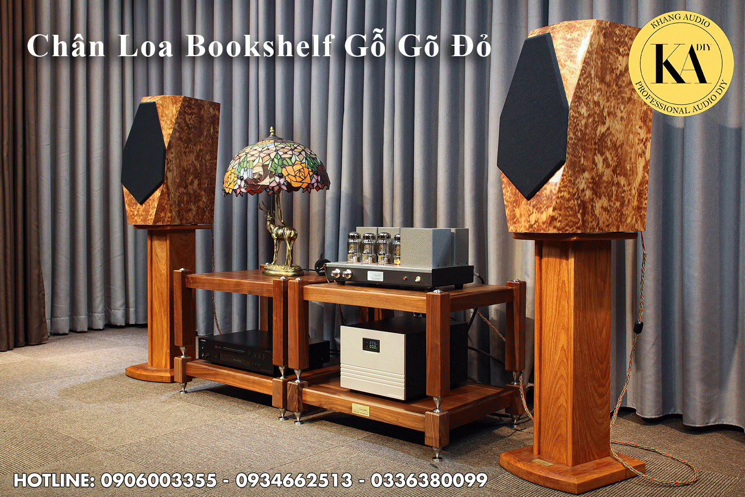 Chân Loa Bookshelf Gỗ Gõ Đỏ 