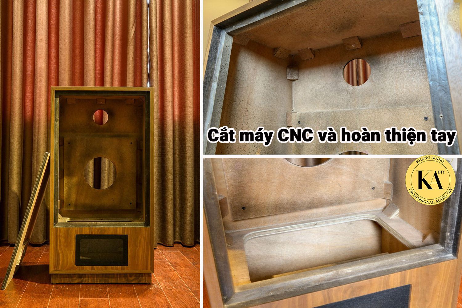 Thùng Loa Bicousta gỗ óc chó