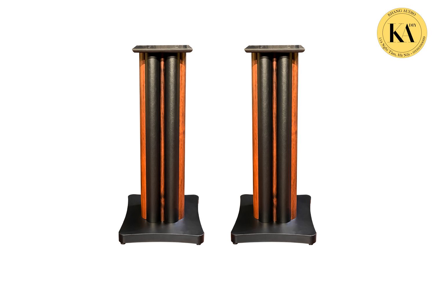 Cặp chân loa bookshelf 65 cm Khang Audio có phần cột nhiều trụ và chân đế bo góc