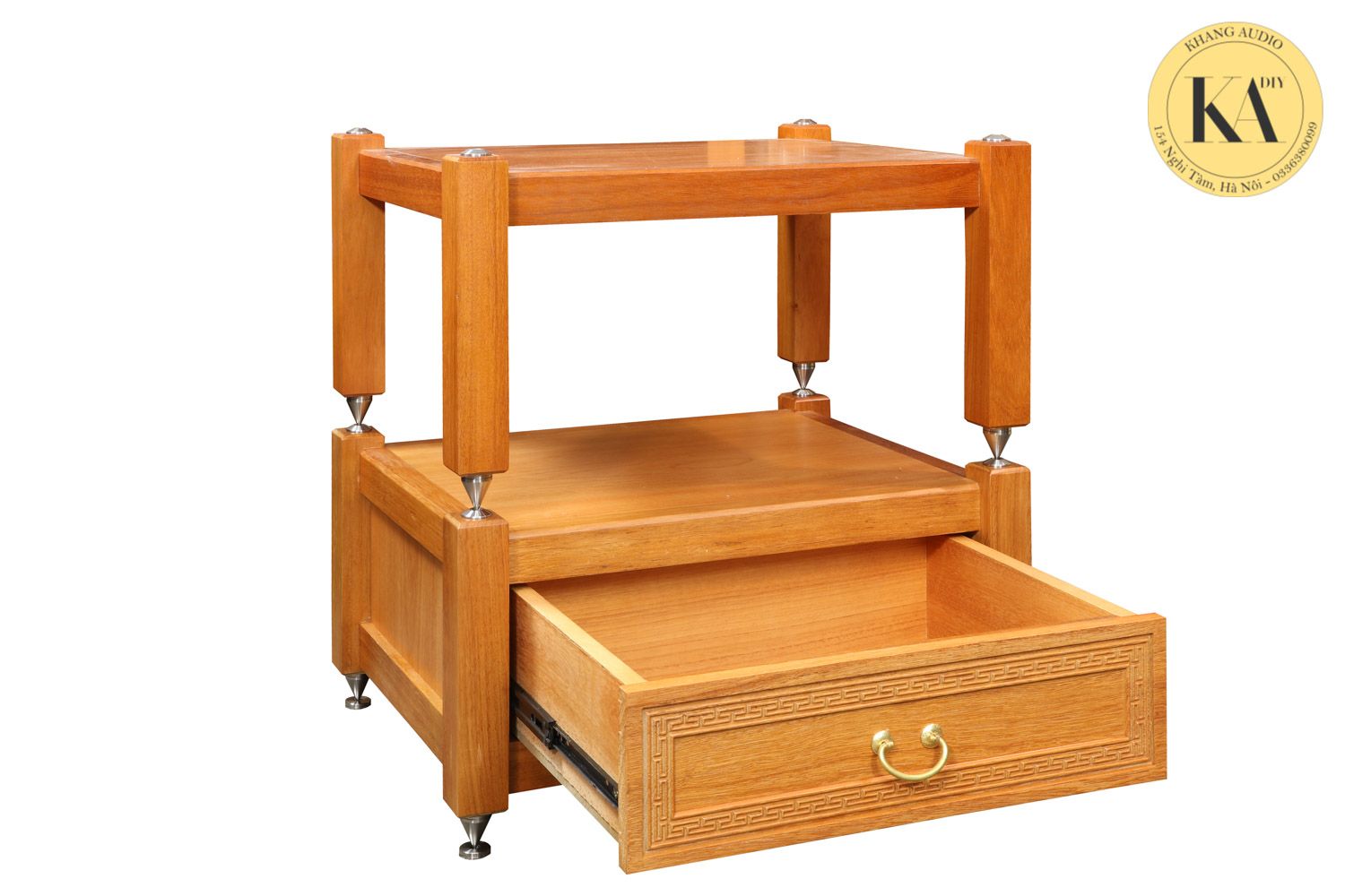 Bộ Kệ Ngăn Kéo Gỗ Gõ Đỏ 2 Tầng