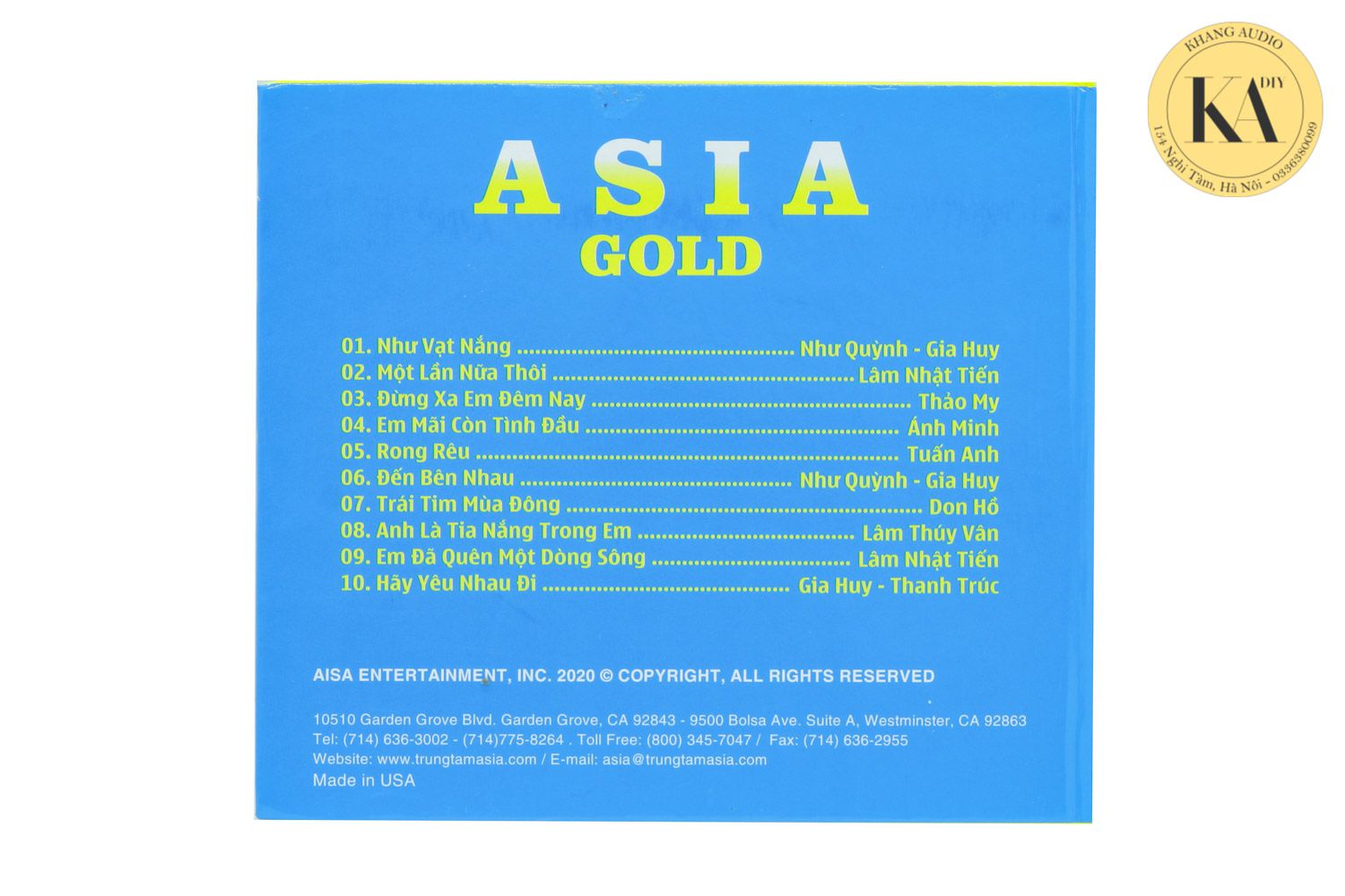 Nhạc Vàng Tuyển Chọn - ASIA GOLD Vol.3 Khang Audio 0336380099