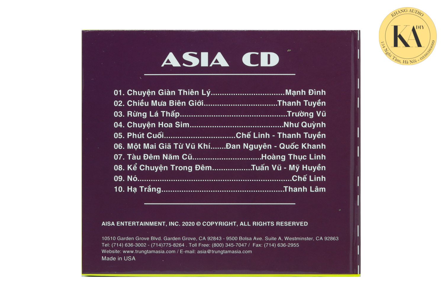 Nhạc Vàng Tuyển Chọn - ASIA GOLD Khang Audio 0336380099