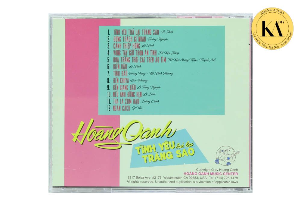 Tình Yêu Trả Lại Trăng Sao - Hoàng Oanh Khang Audio 0336380099