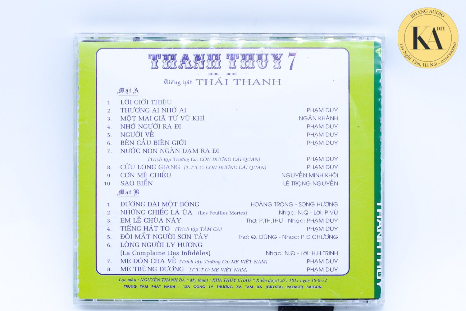 Tiếng Hát Thái Thanh Khang Audio 0336380099
