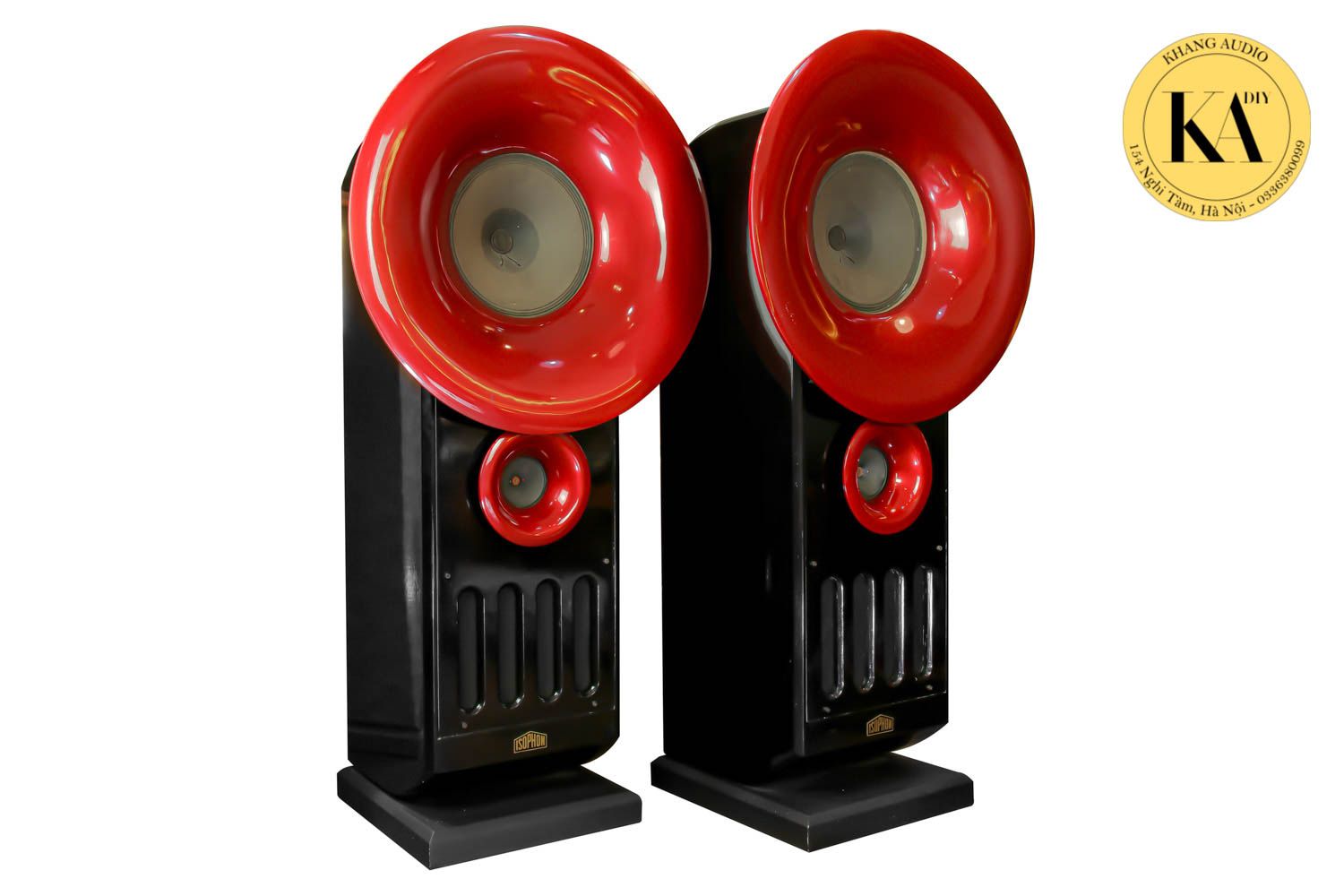 Loa Kèn ISOPHON Sơn Mài Đen Đỏ Khang Audio DIY 0336380099