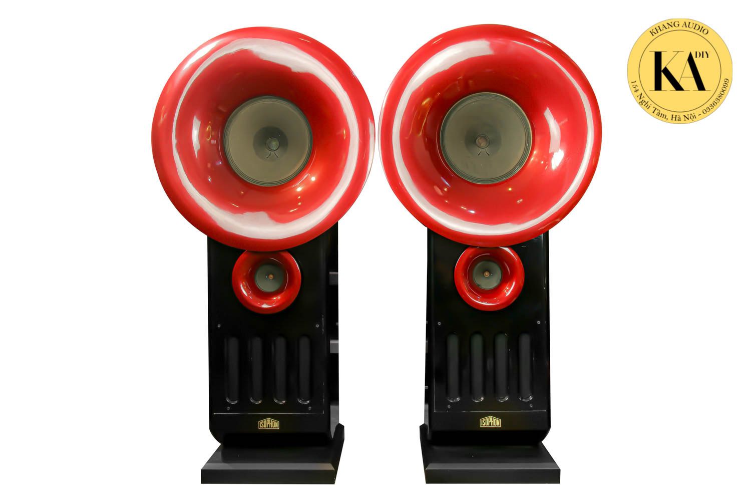 Loa Kèn ISOPHON Sơn Mài Đen Đỏ Khang Audio DIY 0336380099