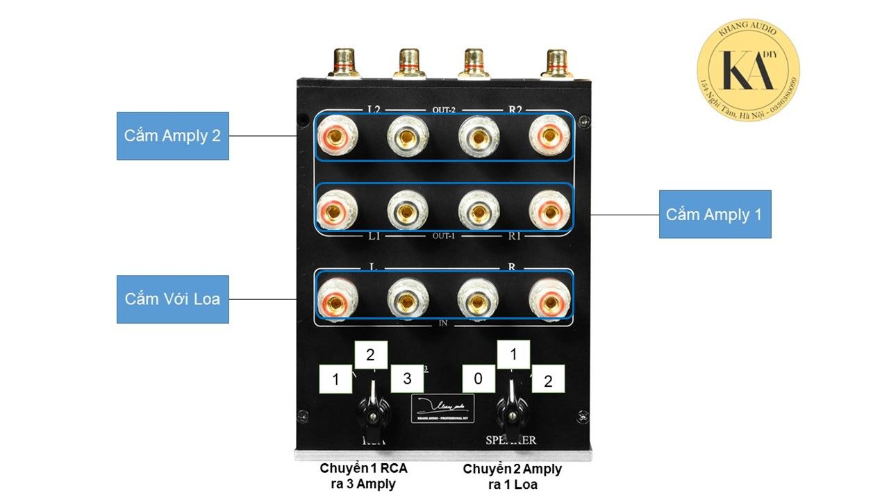 Bộ Chuyển Mạch Kết Hợp Tín Hiệu 1-3 Cầu Loa 1-2 Audio DIY 0336380099