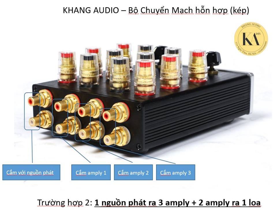 Bộ Chuyển Mạch Kết Hợp Tín Hiệu 1-3 Cầu Loa 1-2 Audio DIY 0336380099