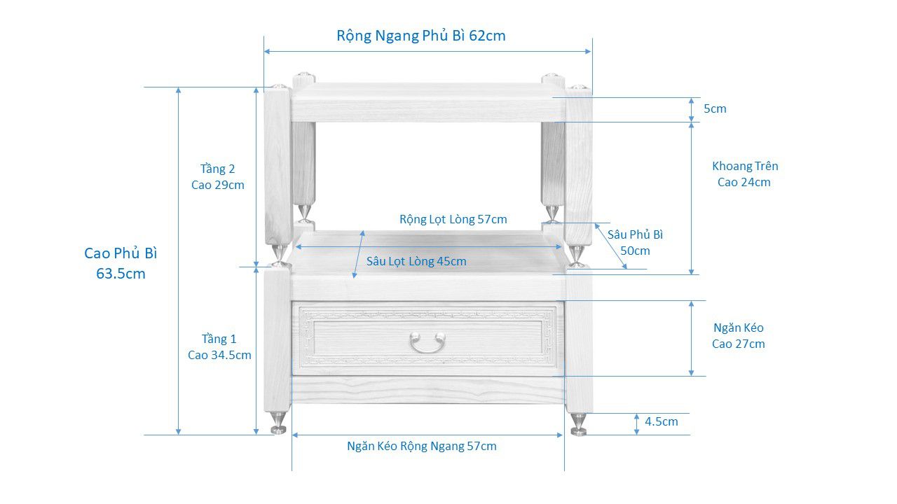 Bộ Kệ Ngăn Kéo Óc Chó 2 Tầng Khang Audio DIY 0336380099