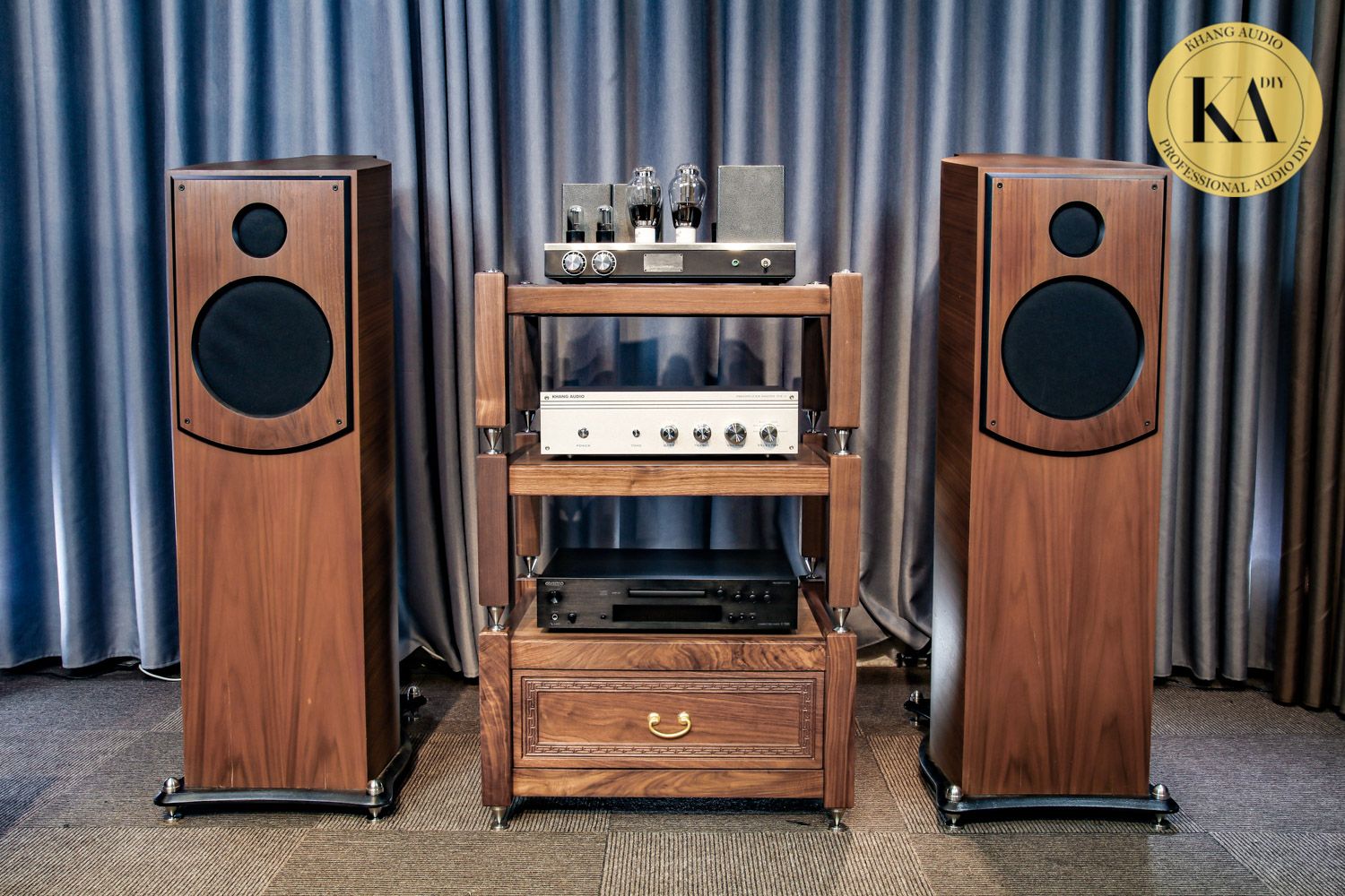 Bộ Kệ Ngăn Kéo Óc Chó 3 Tầng Khang Audio DIY 0336380099