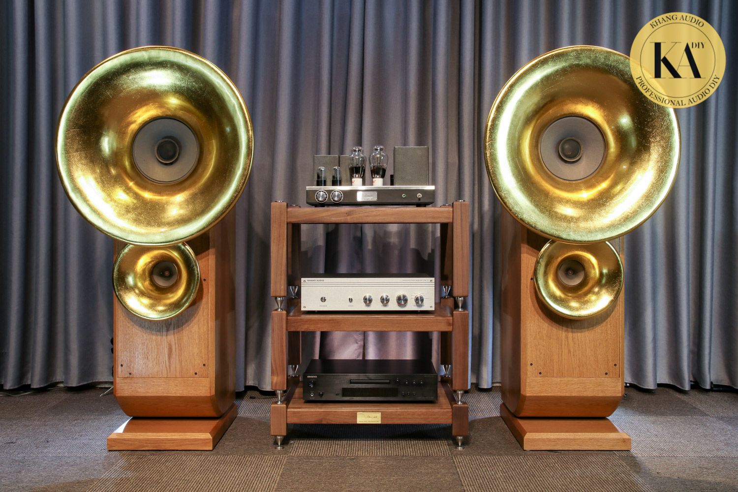 Kệ Audio Gỗ Óc Chó 3 Tầng Rời Khang Audio DIY 0336380099