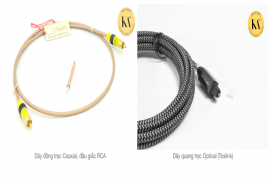 So sánh dây S/PDIF loại đồng trục Coaxial và loại quang học Toslink Optical 