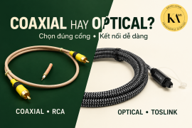So sánh dây S/PDIF loại đồng trục Coaxial và loại quang học Toslink Optical 